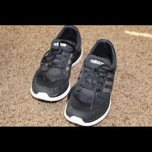 Black adidas running shoe